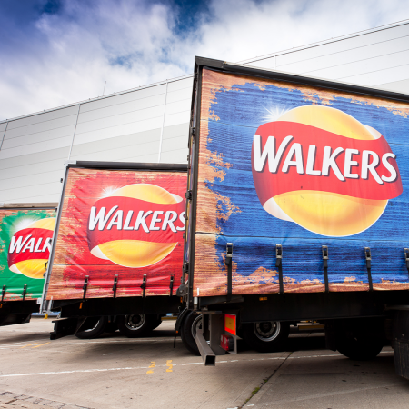 Walkers Curtain Sided Vehicles green red and blue lorries