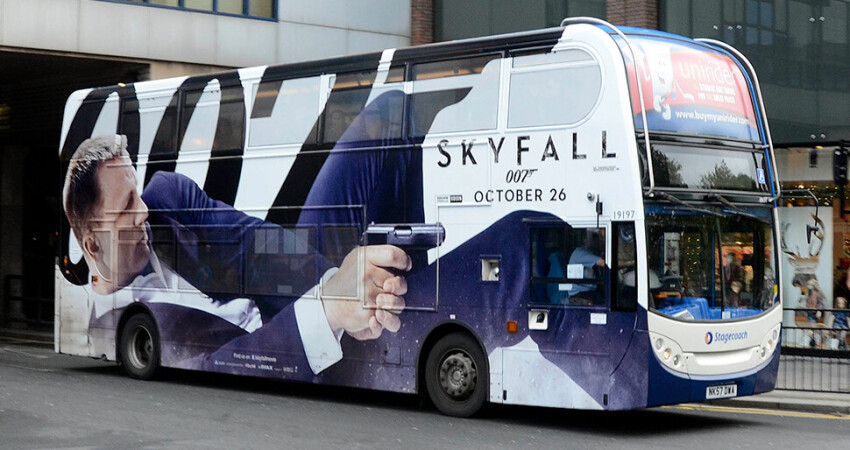 Skyfall Launch Bus Wrap by VGL
