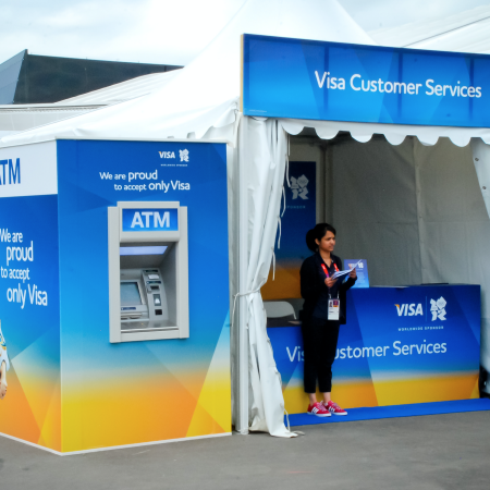 Visa, Graphics Worth Celebrating, ATM stand