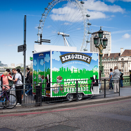 Ben & Jerry's wrapped trailer in London