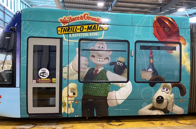 Wallace & Gromit tram wrap
