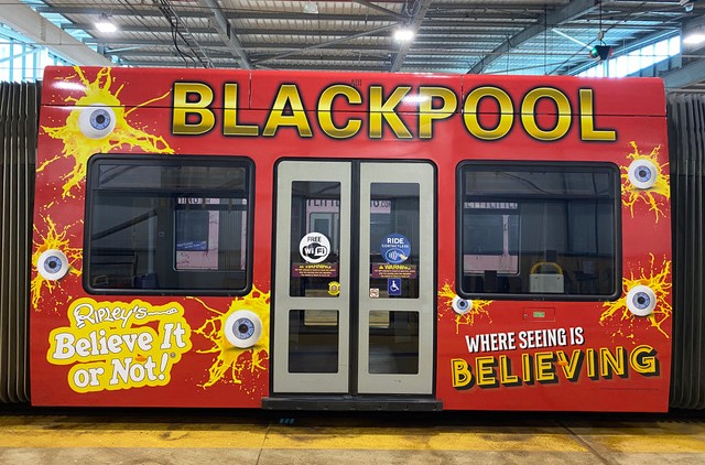 Blackpool Beach tram wrap side view